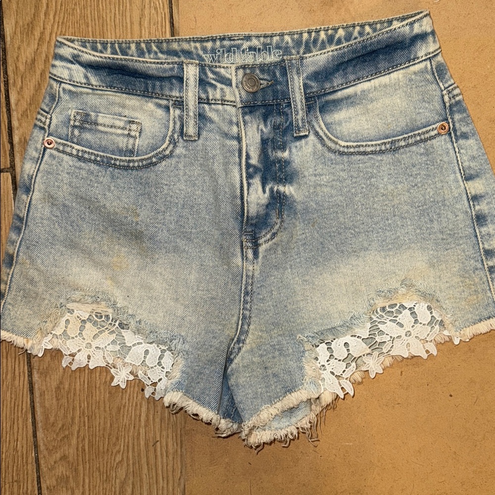 Levi's Hollister Women’s Jean Shorts Distressed High Rise Daisy Dukes 0/24 - Picture 8 of 10